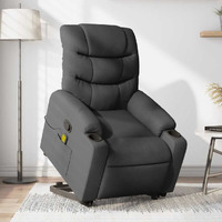 Vidaxl Stand Up Massage Recliner Chair Dark Gray Fabric