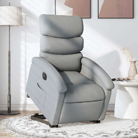 Vidaxl Electric Stand Up Recliner Chair Light Gray Fabric