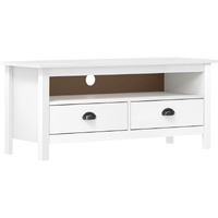 Vidaxl Tv Stand Hill White 43.3""X15.7""X18.5"" Solid Pine Wood