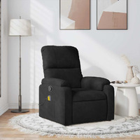 Vidaxl Massage Recliner Chair Black Microfiber Fabric