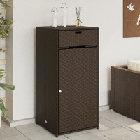 Vidaxl Patio Storage Cabinet Brown 21.7""X21.7""X43.7"" Poly Rattan