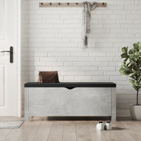 Vidaxl Storage Box With Cushion Concrete Gray 41.3""X15.7""X17.7""