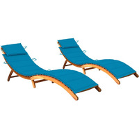 Vidaxl Sun Loungers 2 Pcs With Cushions Solid Acacia Wood