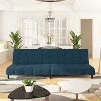 Vidaxl 2-Seater Sofa Bed Blue Velvet