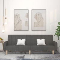 Vidaxl 2-Seater Sofa Bed Dark Gray Fabric