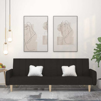 Vidaxl 2-Seater Sofa Bed Black Fabric