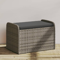 Vidaxl Storage Bench With Cushion Gray 31.5X20.1X20.5 Poly Rattan