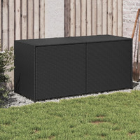 Vidaxl Garden Storage Box Black 74.8 Gal Poly Rattan