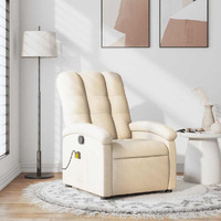 Vidaxl Massage Recliner Chair Cream Fabric