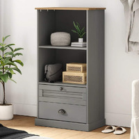 Vidaxl Bookcase Vigo Gray 23.6X13.8X45.1 Solid Wood Pine
