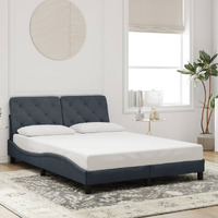 Vidaxl Bed Frame With Headboard Dark Gray 53.9X74.8 Full Velvet