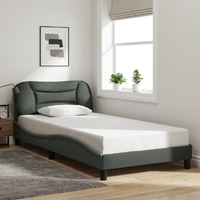 Vidaxl Bed Frame With Headboard Dark Gray 39.4X79.9 Twin Xl Fabric