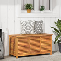 Vidaxl Garden Storage Box With Louver 44.5X19.7X22 Solid Wood Acacia