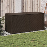 Vidaxl Garden Storage Box Brown 74.8 Gal Poly Rattan