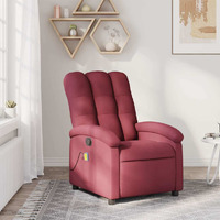 Vidaxl Massage Recliner Chair Wine Red Fabric