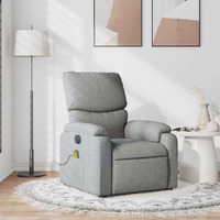 Vidaxl Massage Recliner Chair Light Gray Fabric