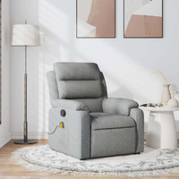 Vidaxl Massage Recliner Chair Light Gray Fabric