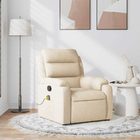 Vidaxl Massage Recliner Chair Cream Fabric
