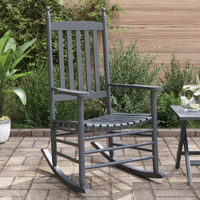 Vidaxl Rocking Chairs With Curved Seats 2 Pcs Gray Solid Wood Poplar