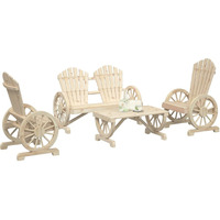 Vidaxl 4 Piece Patio Lounge Set Solid Wood Fir