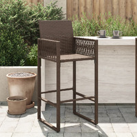 Vidaxl Patio Bar Stools 2 Pcs Brown Poly Rattan