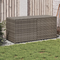 Vidaxl Garden Storage Box Gray 74.8 Gal Poly Rattan