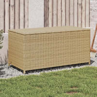 Vidaxl Garden Storage Box Mix Beige 50.2 Gal Poly Rattan