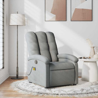 Vidaxl Massage Recliner Chair Light Gray Fabric
