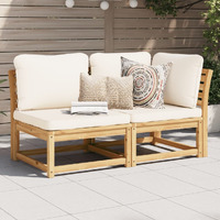 Vidaxl 2 Piece Patio Lounge Set With Cushions Solid Wood Acacia