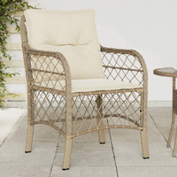 Vidaxl Patio Chairs With Cushions 2 Pcs Beige Poly Rattan