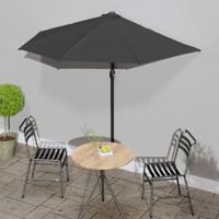 Vidaxl Balcony Parasol With Aluminum Pole Anthracite 106.3X56.7 Half