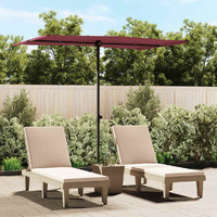 Vidaxl Outdoor Parasol With Aluminum Pole 6.6X4.9 Bordeaux Red