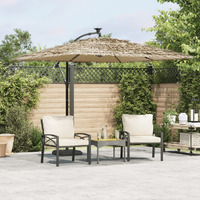 Vidaxl Garden Parasol With Steel Pole Brown 105.9X105.9X92.5