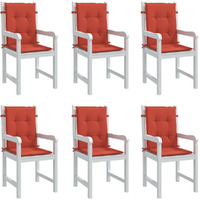 Vidaxl Lowback Chair Cushions 6 Pcs Melange Red 39.4X19.7X1.6 Fabric
