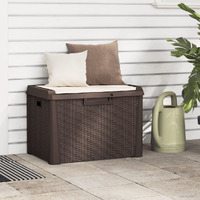 Vidaxl Patio Storage Box With Seat Cushion Brown 33 Gal Pp