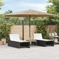 Vidaxl Garden Parasol With Steel Pole Brown 152.8X152.8X97.6