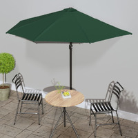 Vidaxl Balcony Parasol With Aluminum Pole Green 118.1X61 Half
