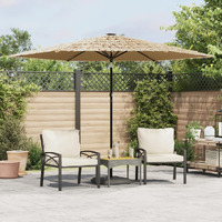 Vidaxl Garden Parasol With Steel Pole Brown 113.4X113.4X88.6