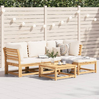 Vidaxl 5 Piece Patio Lounge Set With Cushions Solid Wood Acacia