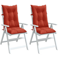 Vidaxl Highback Chair Cushions 2 Pcs Melange Red 47.2X19.7X2.8 Fabric
