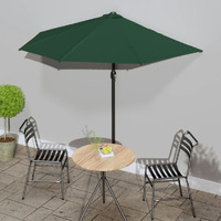Vidaxl Balcony Parasol With Aluminum Pole Green 106.3X56.7 Half