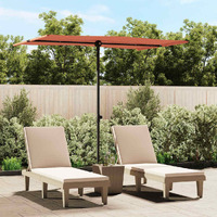 Vidaxl Outdoor Parasol With Aluminum Pole 6.6X4.9 Terracotta