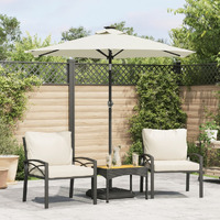 Vidaxl Garden Parasol With Steel Pole White 88.6X88.6X83.5