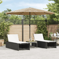 Vidaxl Garden Parasol With Steel Pole Brown 127.6X127.6X97.2
