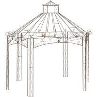 Vidaxl Garden Pavilion Antique Brown 157.5X101.6X148.8 Iron