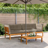 Vidaxl Patio Pallet Corner Sofas With Cushions 2 Pcs Solid Wood Acacia