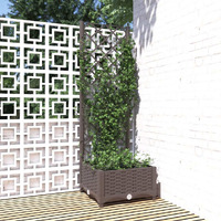Vidaxl Garden Planter With Trellis Brown 15.7X15.7X47.8 Pp
