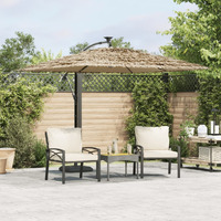 Vidaxl Garden Parasol With Steel Pole Brown 96.9X96.9X90.6