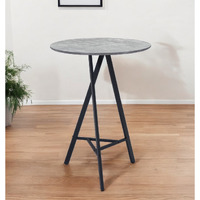 32"" Gray And Black Rounded Steel Bar Table