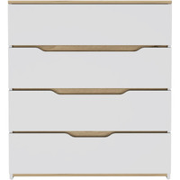 31"" Brown And White Four Drawer Standard Chest